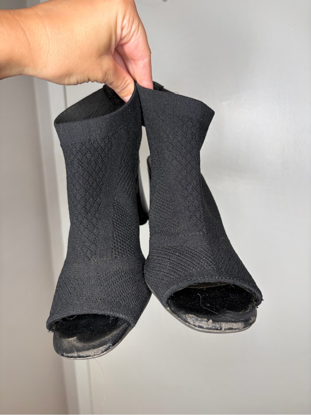Windsor Smith Black Open-Toe Sock Boots